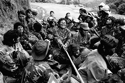 Image of "War Photographer at Front.": Swiss independent photographer covered since 1980 various war fronts as in Palestine, Turkey, Central America, and Pakistan. 
Die unabhängige Schweizer Fotografin fotografierte an verschiedenen Kriegsschauplätzen.