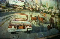 Image of sheet 19780050 photo 23: Mural politische Wandmalereien Graffiti USA Vereinigte Staaten von Amerika Nordamerika San Francisco Mercedes Benz Kunst Art Malerei future Tiere auf der Autobahn Highway Zukunft Californien