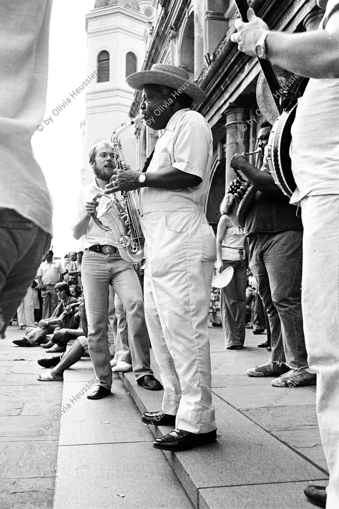 Image of sheet 19780110 photo 21: Herman Edward Sherman, Sr. (June 28, 1923 - September 10, 1984), was an American jazz saxophonist and bandleader.

Sherman was born in New Orleans. He played clarinet in high school and later picked up alto and tenor sax. He began working with brass bands on the New Orleans jazz scene around 1940, playing in the Eureka Brass Band, the Onward Brass Band, and the Young Tuxedo Brass Band. He took over the leadership of the Young Tuxedo Brass Band in 1971 until his death in 1984, and during his tenure the group toured the United States repeatedly and appeared in Berlin in 1980. He led the ensemble in the studio for their 1983 release Jazz Continues on 504 Records. Sherman occasionally played in dance bands, but concentrated on his work in brass bands. He died in his home city of New Orleans. √