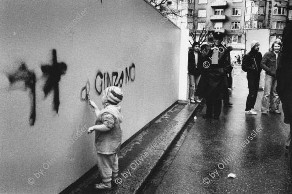 Image of sheet 19800091 photo 24: Zürich Youth movement protest 1980 Laerm Wandbild Malerei Unterführung