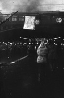 Image of sheet 19800092 photo 28: Polizeibeamten und Polizei Grenadiere  in der Langstrasse Unterführung in Zürich, ein. Jugendbewegung Bewegig AJZ Zürcher Jugendunruhen Demonstrationen Zürich Youth movement protest 1980