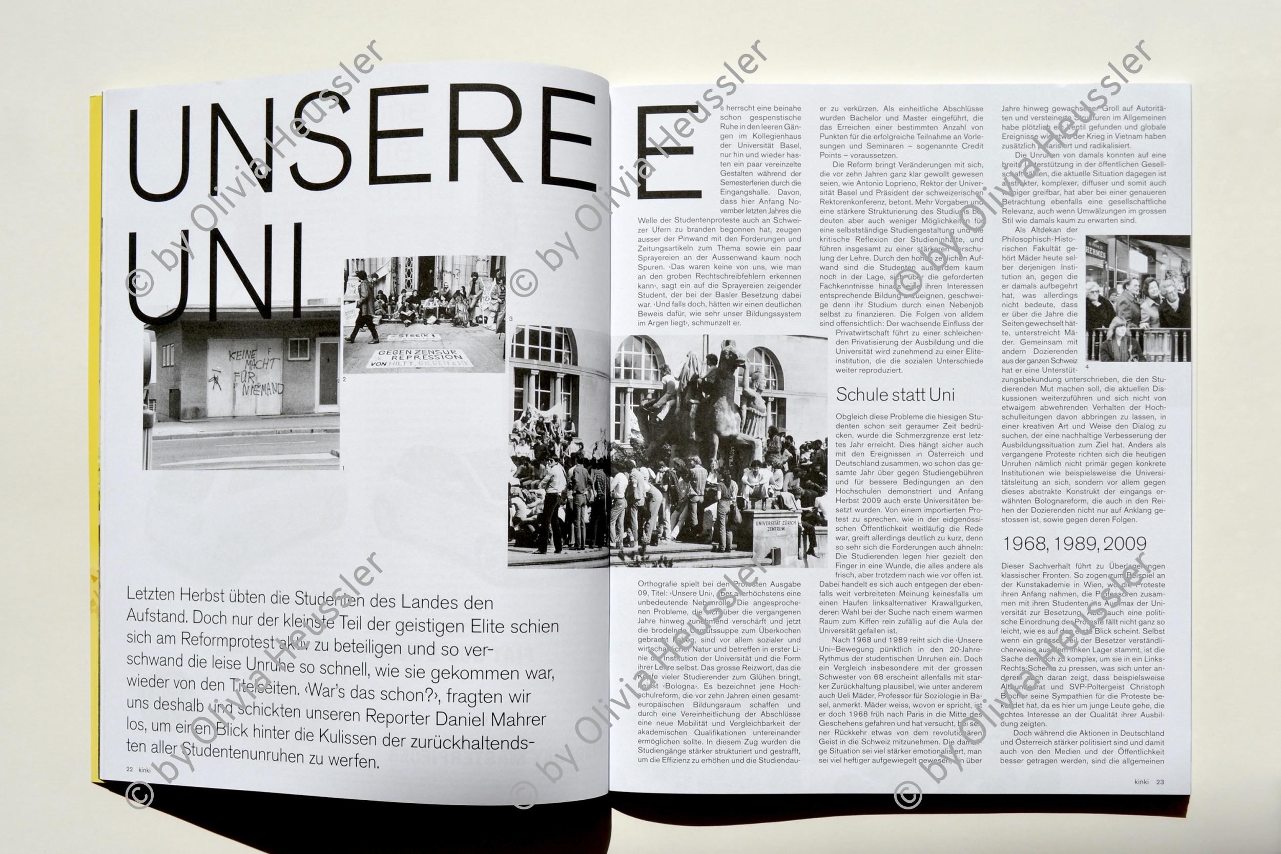 Image of sheet 19800160 photo 33: Press archive printed media published with the use of a photography by Olivia Heussler.  
Universitaet Zuerich. 
Jugendbewegung Bewegig AJZ Zürcher Jugendunruhen Demonstrationen
Zürich Youth movement 1980