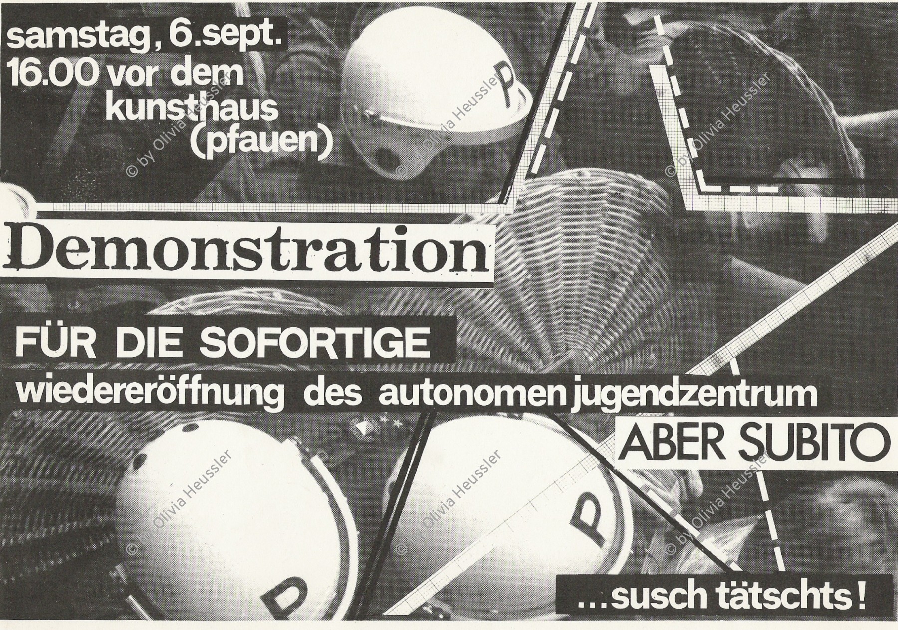 Image of sheet 19800160 photo 33: Jugendbewegung Bewegig AJZ Zürcher Jugendunruhen Demonstrationen
Zürich Youth movement 1980
flyer