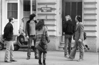 Image of sheet 19800210 photo 1: Rolf Meier (li), Beat Schilter, Pepo Hofstetter, 2. v.r.,  und Martin Harder, Zuerich 1980.