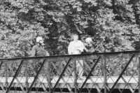 Image of sheet 19800306 photo 36: Demonstration für die Einstellung aller Strafverfahren. Zwölf Stunden Krawall 124 Verhaftungen Die Limmatstrasse 18-20 vor dem AJZ gleicht einem Schlachtfeld. Barrikaden. Rauch. Angriff Polizei auf Gruppe auf Mühlesteg beim Platzspitz. Brücke über die Sihl . Junger Mann schützt sich mit seinem aufgespannten Regenschirm. Wird von Polizei heftig zusammengeprügelt. Ich bin Zeugin für das friedliche Verhalten des Typs, der später 3 Monate bedingt Gefängnis kriegt. Meine Bilder (laut Staatsanwalt Bärtschi vor den Geschworenen) seien kein Beweis. Der Rand des Negativs sei nicht zu sehen!
Jugendbewegung Bewegig AJZ Zürcher Jugendunruhen Demonstrationen
Zürich youth movement protest 1980 √ Kreis 5 fünf Schweiz Switzerland Europe