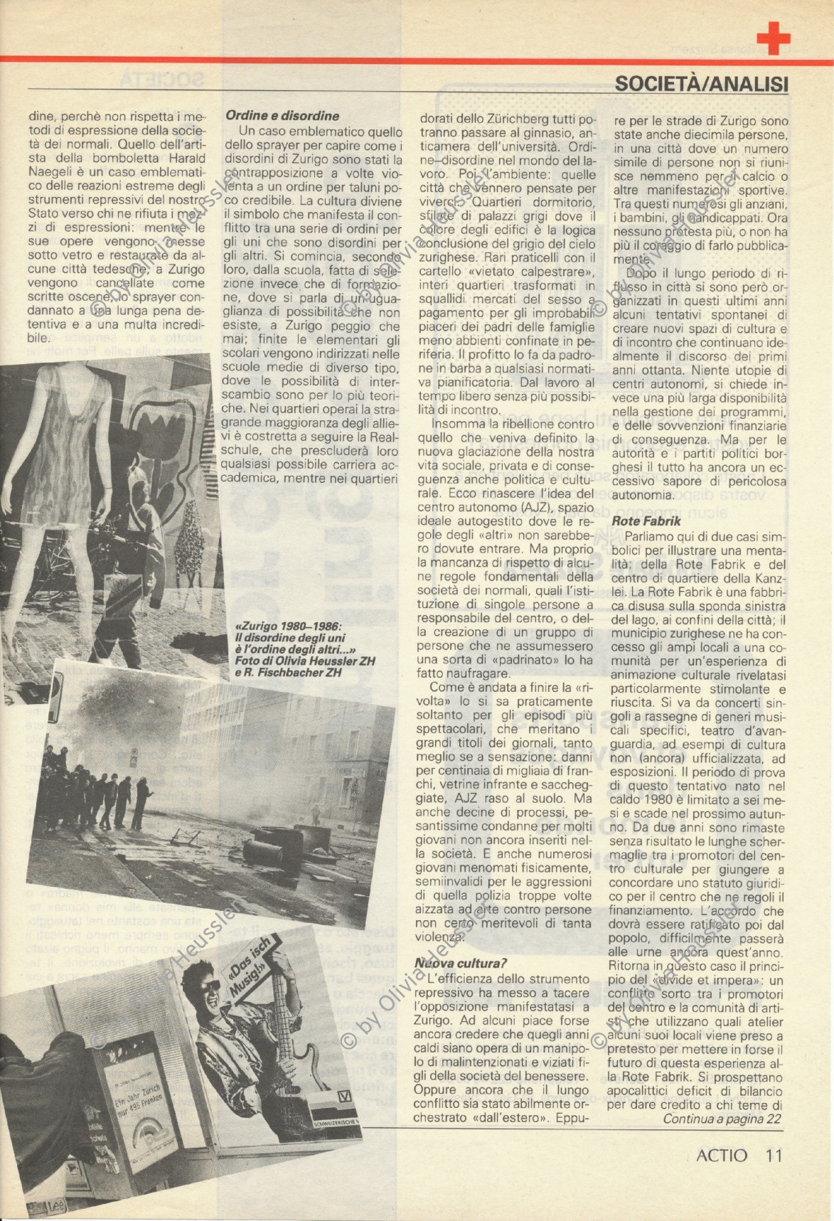 Image of sheet 19800306 photo 7: Zeitung Rotes Kreuz Croix rouge

Jugendbewegung Bewegig AJZ Zürcher Jugendunruhen Demonstrationen
Zürich youth movement protest 1980