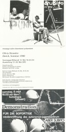 Image of sheet 19800322 photo 9: invitation exhibition about 
Jugendbewegung Bewegig AJZ Zürcher Jugendunruhen Demonstrationen
Zürich youth movement protest 1980