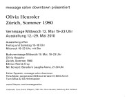 Image of sheet 19800322 photo 9: Hinterseite Einladung message salon Esther Eppstein Zürich 1980
Jugendbewegung Bewegig AJZ Zürcher Jugendunruhen 
Zürich youth movement protest 1980