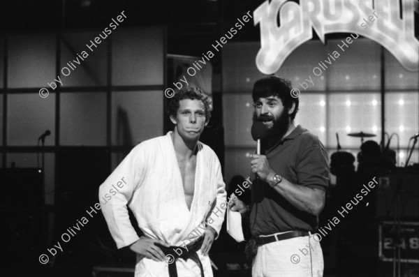 Image of sheet 19800390 photo 1: Judo Star Urs Röthlisberger ist Gast beim TV-Magazin Karussell SRF, Zürich 1980.