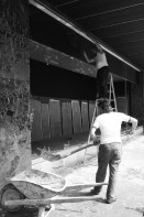 Image of sheet 19800403 photo 22: Reaktion nach der Schliessung des AJZ. Die Bahnhofstrasse liegt am nächsten Morgen in Scherben. Tuch Schild. Schon frühmorgens arbeiten die Schaufenster Spezialisten in Hoch Tour. Ganze Container sind voll Glasscherben. 
Jugendbewegung Bewegig AJZ Zürcher Jugendunruhen Demonstrationen 
Youth movement Zürich 1980 √ protest windows demolition  Swiss Schweiz Switzerland Europe  street shoping

Exhibition: Couvrage Action. Zürcher Künstler, Züspa, Zürich 1980.
On Resin Coated Paper with  sulphur toning