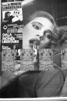 Image of sheet 19800420 photo 34: Lisez le Monde Libertaire, Anarchismus Poster auf Plakatwerbung für Lippenstifte. Paris Frankreich 1980