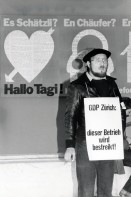 Image of sheet 19800530 photo 25: Kreis 4 vier Aussersihl Arbeit work protest 
tamedia 1980 Raphael Spilimbergo