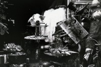 Image of sheet 19800680 photo 3: Schaufenster mit Schweinekopf von Booster Boutique Niederdorf. 
Zürich 1980 √