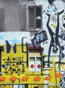 Image of sheet 19803000 photo 45: Graffiti am  Autonomen Jugendzentrum AJZ in Zuerich 1980. Autonomous youth center occupied Besetzung Wohnen culture protest
Limmatstrasse 1 Zürich Switzerland Schweiz
