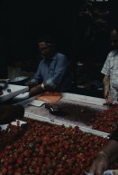 Image of sheet 19803002 photo 136: Haendler verkauft am Markt in Jerusalem Erdbeeren, Israel 1980.