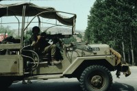 Image of sheet 19803002 photo 30: Israeli Soldier in Military Jeep near the Jordan source, Israel 1980.
