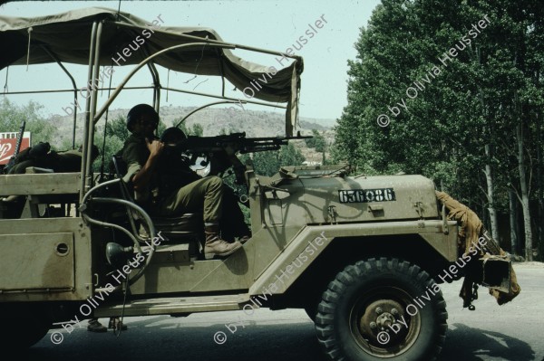 Image of sheet 19803002 photo 30: Israeli Soldier in Military Jeep near the Jordan source, Israel 1980.