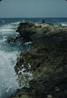 Image of sheet 19803002 photo 34: Fischer fischt mit Angel am Mittelmeer, Israel 1980.
