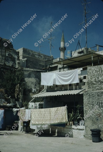 Image of sheet 19803002 photo 53: Wäsche trocknet in der Altstadt Jerusalems, Israel Palaestina, 1980.