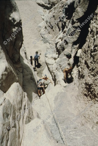 Image of sheet 19803002 photo 71: Friends of Nature climbing in Wadi at the Sinai Desert, Israel 1980.