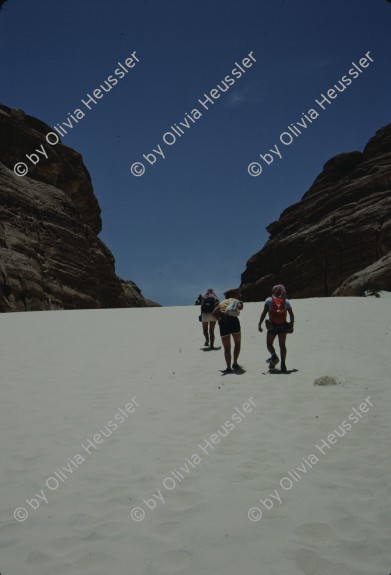 Image of sheet 19803002 photo 90: Tourists with Friends of Nature climbing at the Sinai Desert, Israel 1980.