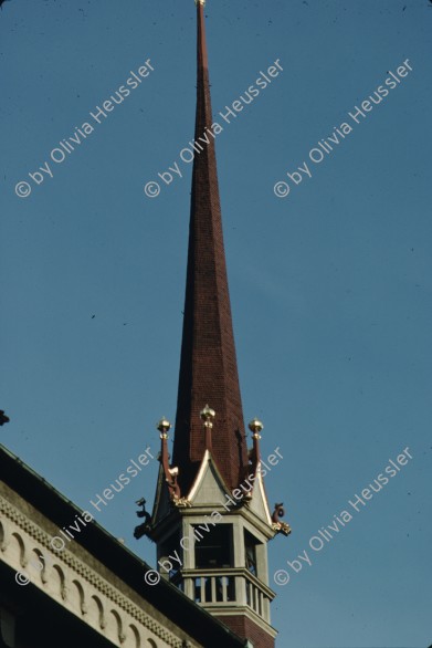 Image of sheet 19803003 photo 3: Turm an der Grossmünster Kirche, Zürich 1980.