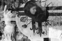 Image of sheet 19810072 photo 4: Grabstein mit Kreuz, Friedhof Le Sentier, Waadt 1981. Doppelbelichtung