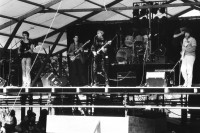 Image of sheet 19810220 photo 6: Open Air Pfingsfest Allmend Brunau Zürich mit W 84 für Tagi mit Jörg Walker, Andrea Caprez Ossi und Bernd, Heppel etc 
1981 concert Rock music
√