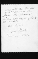 Image of sheet 19810280 photo 28: Repros Postkarten von Mischa Berson, mein Grossvater und Alis Guggenheim meine Grossmutter.
»Nun soll die Ruthi nicht meinen Papa sei «schwarz». Zu den Schwarzen gehörte ich nicht. 
von Mischa Januar 1923
