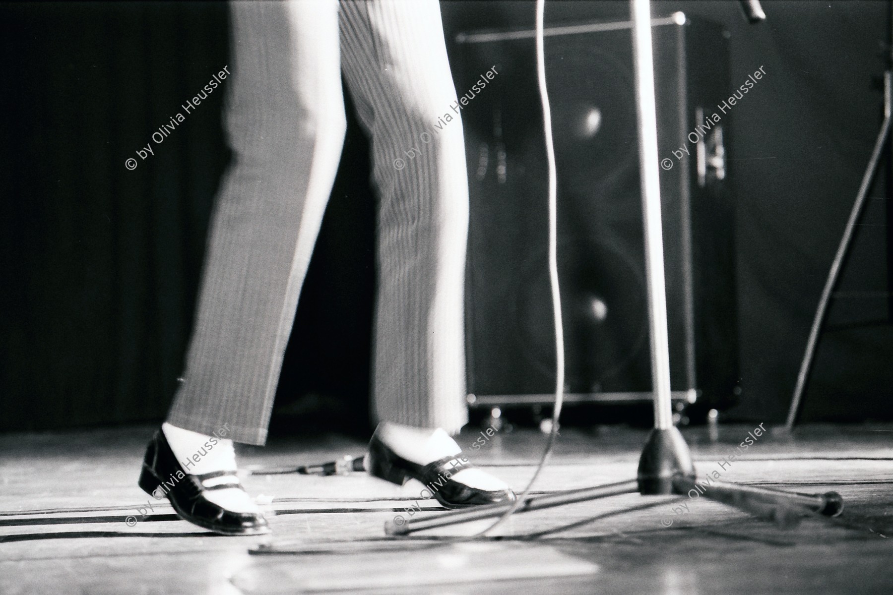 Image of sheet 19810600 photo 21: John Cooper Clarke Beine legs on stage microfon Wolfenschiessen Kanton Nidwalden Schweiz Switzerland swiss Europe √  concert 1981
John Cooper Clarke (born 25 January 1949) is an English performance poet who first became famous during the punk rock era of the late 1970s when he became known as a "punk poet". He released several albums in the late 1970s and early 1980s, and continues to perform regularly.