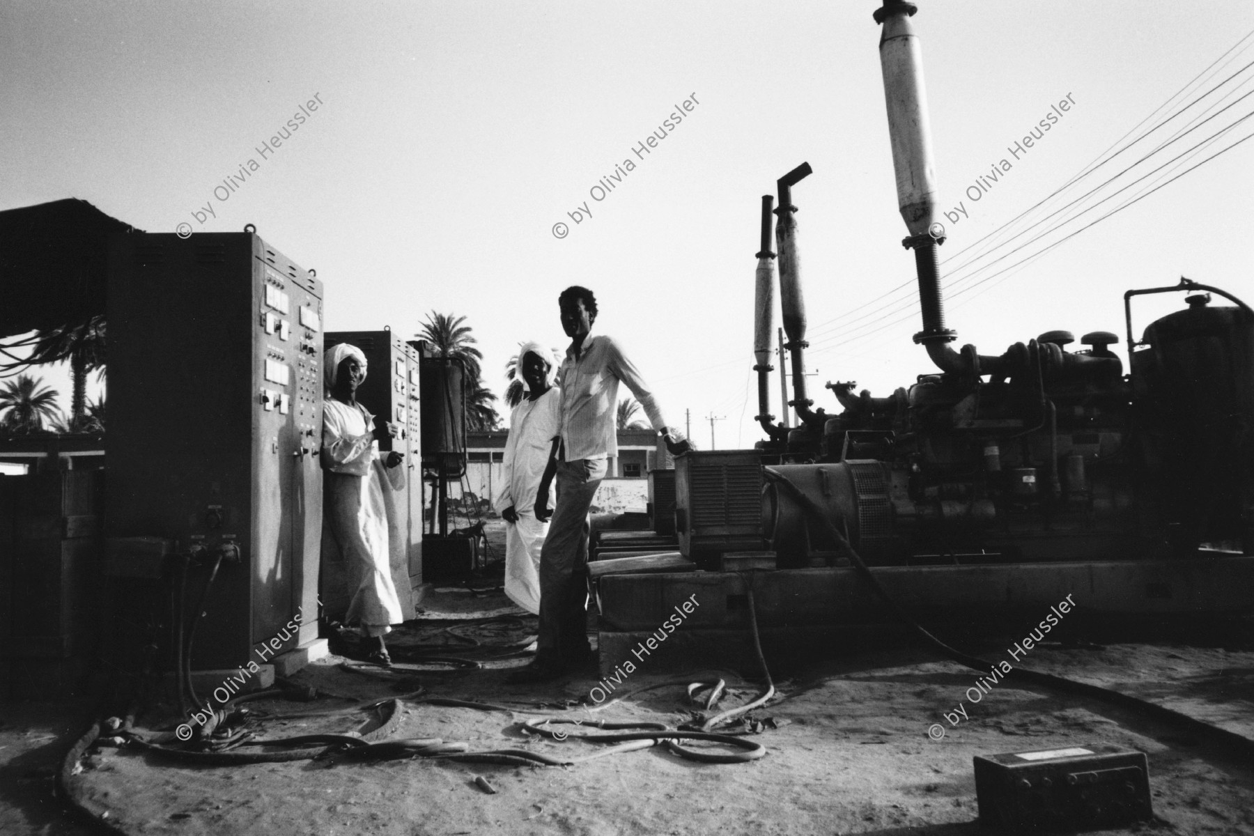 Image of sheet 19820140 photo 20: Elektrizität wird hier mit Lastwagenmotoren hergestellt. Dongola am Nil motor camion electricity Generatoren generators disel africa Sudan.03.82 √
© 1982, by OLIVIA HEUSSLER / www.clic.li