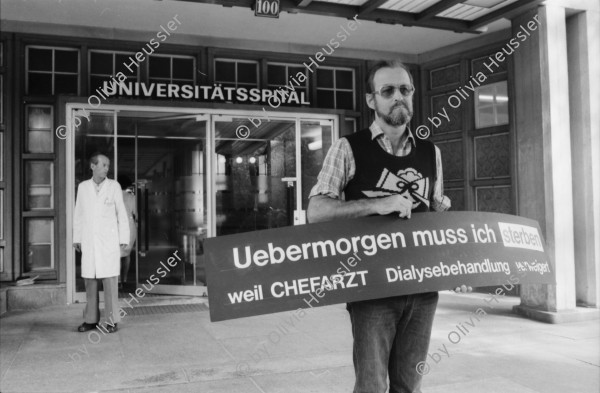 Image of sheet 19820330 photo 5: Dialysenpatient Zalaba wird in Universitätsspital Zürich Behandlung verweigert, 1982.