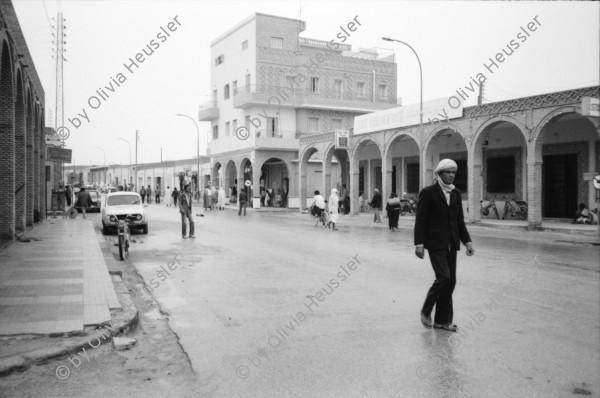 Image of sheet 19820350 photo 13: Ferien mit Christoph Schuler in Tunesien. Tozeur, Reini. Olivia Heussler. Reini klettert auf Palme. Ansicht Strasse Ortschaft. Moschee. vermummte Frauen in der Strasse. Studio de la Jeunesse. Damm durch Salzsee. Chott el Jerid. Wir drei haben uns vermummt für das Bild. Faust. Tunisie Tunisia 1982 Afrique nord Africa Tozeur