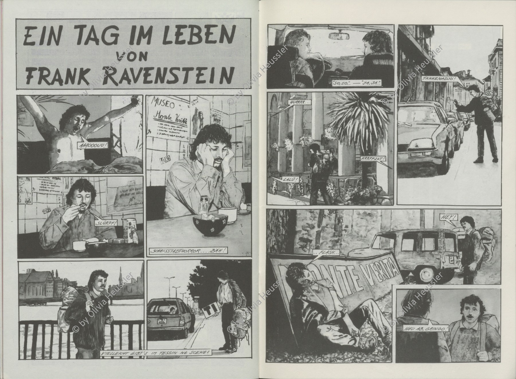 Image of sheet 19820400 photo 1: Geschichte für Stilett Foto vorlage für Comic von Joe Zimmermann.
In einem alten leeren Hospital in Agra bei Lugano im Tessin,  spielt die Geschichte. Tessin 1982