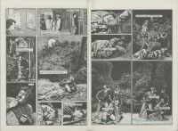 Image of sheet 19820400 photo 1: Geschichte für Stilett Fotovorlage für Comic von Joe Zimmermann.
In einem alten leeren Faschisten Hospital bei Lugano im Tessin,  spielt die Geschichte. Alex Stierli kommt. Der Arzt (Christoph Schuler) und die Krankenschwester (Cathy O'Hare) warten am Eingang. Der Operationssaal ist noch fast vollständig. Die Fenster sind schon lange kaputt. Im Gang liegen die Federn der Betten am Boden. Alex ist krank. etc. Tessin Lugano 1982
