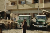 Image of sheet 19823005 photo 128: sudanesische Männer sitzen am Dromedar markt in einer Gruppe zusammen
Sudan 1982 √

The dromedary (pronounced /ˈdrɑmədɛɹi/ or /ˈdrɒmədri/) also called the Arabian camel or the Indian Camel (Camelus dromedarius) is a large, even-toed ungulate with one hump on its back.

Das Dromedar, auch als Einhöckriges oder Arabisches Kamel bezeichnet (Camelus dromedarius), ist eine Säugetierart aus der Gattung der Altweltkamele innerhalb der Familie der Kamele (Camelidae). Es ist als Last- und Reittier in weiten Teilen Asiens und Afrikas verbreitet, in seiner Wildform jedoch ausgestorben. Der Name kommt aus dem Griechischen δρομάς (dromás), was „laufend“ bedeutet. √
© 1982, by 0LIVIA HEUSSLER / www.clic.li