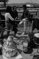 Image of sheet 19830130 photo 37: Ausflug auf Etzel Dampfschiff im Zürichsee nach Rapperswil um Jürg heute Stella Brunner abzuholen sie wird aus Strafanstalt entlassen. Steff Fischer Miklos Gimes, Barbara Turnherr, Edith, Claudia Barbara Brüllmann (3.5.1955 - 29.11.2020) Christian Egger, Tiberio Cardu Andy Stauffacher Beni Rambert, Urs Morf, Thomas Ricklin, De Boni, Zimmermann etc.