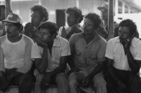 Image of sheet 19840130 photo 13: in der Cooperative und Landwirtschaftsgenossenschaft La Loma. Campesino sitzungen mit den Bauern. Gewerkschaftssitzungen der ATC Asociacion de Trabajadores del Campo.  Nicaragua Rio San Juan 1984 √