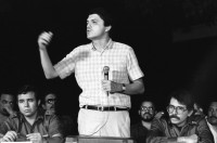 Image of sheet 19840240 photo 28: Ein Cara al Pueblo. 'Mit dem Gesicht zum Volk'. mit Daniel Ortega und Sergio Ramirez. Thema Comiteé de Defensa Sandinista (CDS). Managua Nicaragua 1984