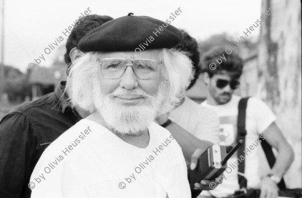 Image of sheet 19840400 photo 21: Der nicaraguanische Kulturminister und Jesuit Ernesto Cardenal, ist auch bekannter Schriftsteller einer Veranstaltung in Leon Nicaragua 1984