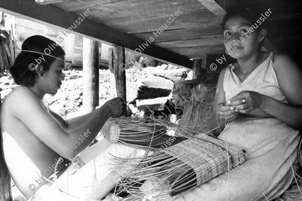 Image of sheet 19840620 photo 28: Miskito Indianer arbeiten im Kunsthandwerk. 

Miskito Indians working in the arts and crafts RAAS Rama Nicaragua 1984 √ woman and man el rama central america 
© 1984, by OLIVIA HEUSSLER / www.clic.li