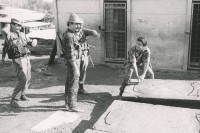 Image of sheet 19840680 photo 13: sandinist commandant Alvaro Baltodano at torture chambers and dungeons, the Sandinistas were droped down and for days imprisoned, tortured, without food or water. tortura