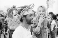 Image of sheet 19850120 photo 20: Abschiedsfest internationaler Kaffee-Brigaden, Matagalpa, 1985. Arbeit Rauchen Blonde Frau
