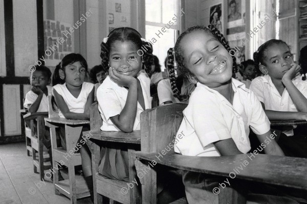 Image of sheet 19850220 photo 17: Costa Atlantica Raas

Girls learning in publicschool.
Bluefields (or Blewfields) is the capital of the municipality of the same name, and of Región Autónoma del Atlántico Sur (R.A.A.S.) in Nicaragua. It was also capital of the former Zelaya Department, which was divided into North and South Atlantic Autonomous Regions. It is located on Bluefields Bay at the mouth of the Escondido River.