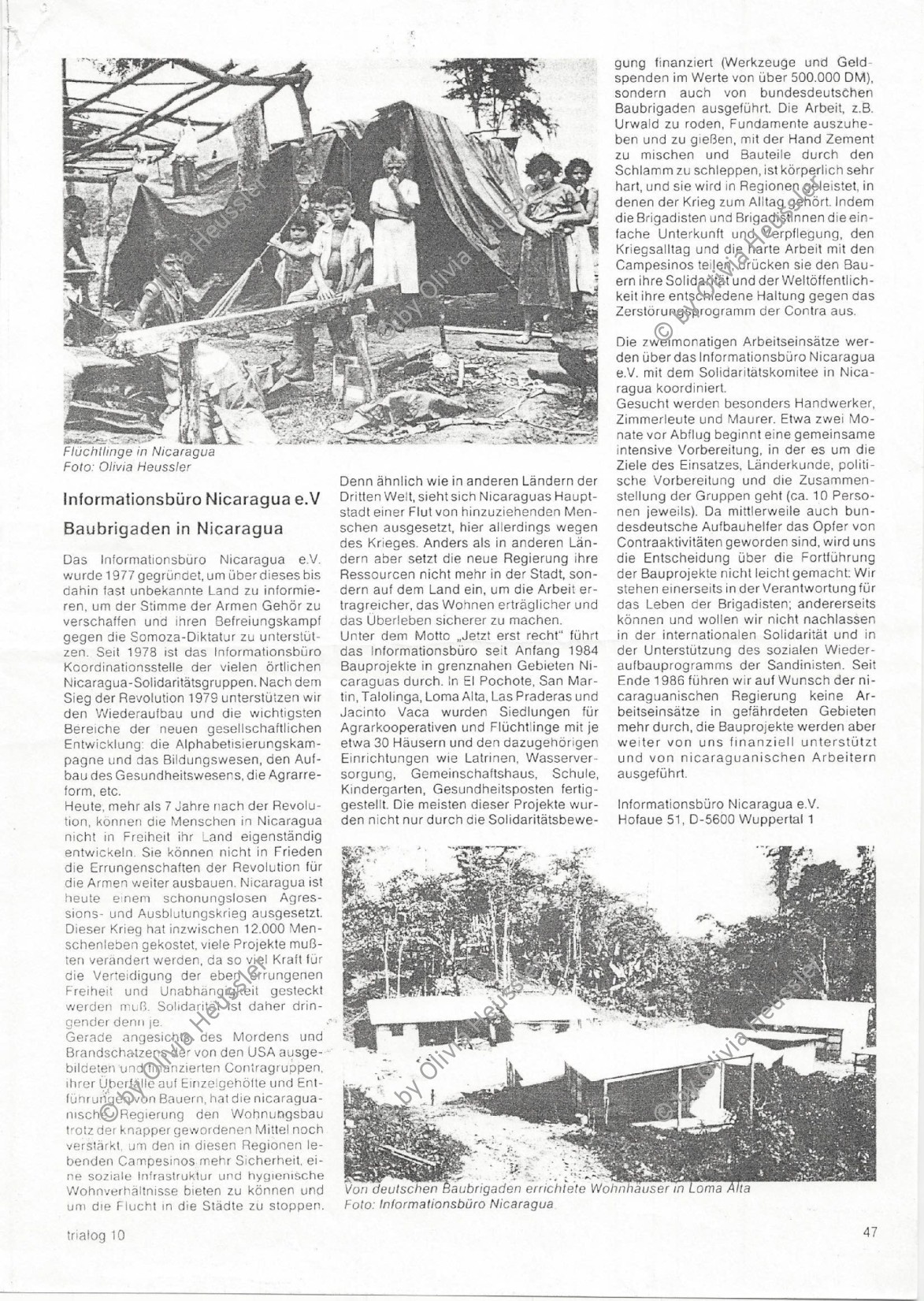 Image of sheet 19850270 photo 34: Das Assemtaiento Panali und Bartolo liegt am Rio Coco. Die Kinder haben es schwer und heiss unter den schwarzen Plastikplanen. Ich begleite eine Krankenschwester die jungen Mädchen die erste Hilfe Kurs. Beatmungen an einer Phantompuppe zeigt. Ein Mädchen ist mit ihren Schwestern mit der Kalaschnikov 
The AK-47 is a selective-fire, gas-operated 7.62×39 mm assault rifle, first developed in the USSR by Mikhail Kalashnikov. It is officially known as Avtomat Kalashnikova (Russian: ??????? ???????????). It is also known as a Kalashnikov, an AK-47, or in Russian slang, Kalash.
unterwegs. Sandino steht an der Mauer. Eine Familie ohne Mann und Oberhaupt (!) bricht seine Zelte ab um in ein neuerstelltes Haus ohne Wände zu ziehen. Frau mit Baby sitzt unter einem Baum. Quilali Rio Coco Nicaragua 1985