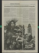 Image of sheet 19850290 photo 7: frtsg. 850280 Uebungen mit Maschinengewehr und mit Laubblätter dekoriert und getarnt rennen die Frauen umher. Frauenbatallion Batallion Veronica Lacayo
 An der Uebung lachen viele.Ein Mann hilft den Frauen die Maschienengewehrsalvenum den Körper zu legen. Nueva segovia 1985 
Aus: «Der Traum von Solentiname/The dream of Solentiname/El sueño de Solentiname»