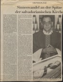 Image of sheet 19850480 photo 9: Antonio Rivera y Damas 
Arturo Rivera y Damas SDB (* 30. September 1923 in San Esteban Catarina, El Salvador; † 26. November 1994 in San Salvador) war Erzbischof von San Salvador an der Jubiläumsmesse. Portrait Soldaten im Lastwagen. Soldaten kontrollieren Bauern die im Bus fahren auf der Panamericana. Ich bin auf dem Weg nach Guatemala. Dort steht eine Bäuerin vor der Auslage mit Unterwäsche und studiert die Preise. Das Warenhaus ist zu teuer. Die Grünen Grüne Partei Fraktion aus Deutschland der BRD gibt eine Pressekonferenz über die Wahltaktik der Salvadorianer. mit Ralf Leonhard APIA
Uebersicht auf die Stadt Guatemala City.
Zentralamerika Centralamerica 1985