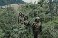 Image of sheet 19853000 photo 41: Ein Soldat trocknet seine Militaer Uniform im Stacheldraht Geflecht an der Sonne. 1985 er Jahre. Nicaragua, Zentralamerika.

19853000 1985
Uniform: Militaer; Stiefel; Soldaten; Unterwaesche; Schuhe; trocknen; Gewaschen; Waschen; sonne