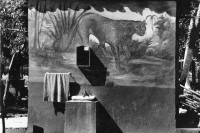 Image of sheet 19860040 photo 14: Wandbild Graffiti Nicaragua 1986 
Mural animal bath wc lavabo √
art popular arte Kunst arte cow kunstmaler painting hand wash mirror