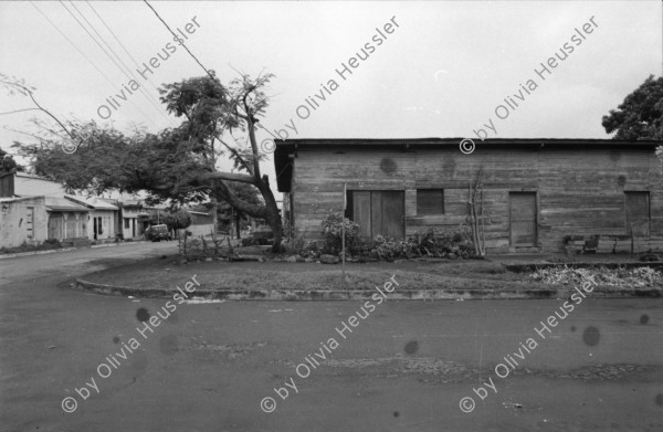 Image of sheet 19860100 photo 30: frtsg. 860090 Soldatinnen für den freiwilligen Militärdienst. Die Familie Quinnonez. José links. in Altagracia. Gruppenbild Familienbild Managua Häuser deren Abschrankung oder Gartenzaun mit ausgedienten Busstüren hergestellt gebaut sind. Wandmalerei Hubstapelfahrerin. typisches Nicaragua Haus.  Fahrzeug in siedlung. Frau spricht mit Mann in Hängematte. Mutter schneidet die Haare ihrer Tochter. Männer spielen Murmel. Hauswand aus Oelfassdeckeln. Betonröhren. Managua 1986